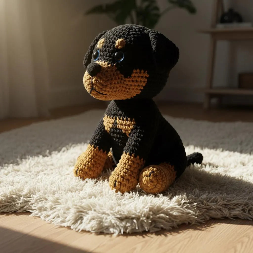 Rottweiler Crochet Pattern, Amigurumi Dog Toy (PDF Pattern
