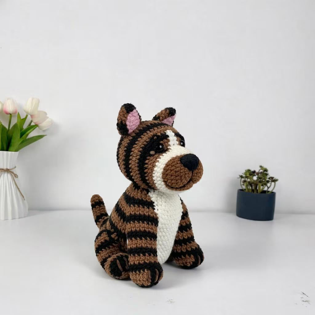 Pitbull Dog Crochet Pattern PDF, Amigurumi Dog Pattern