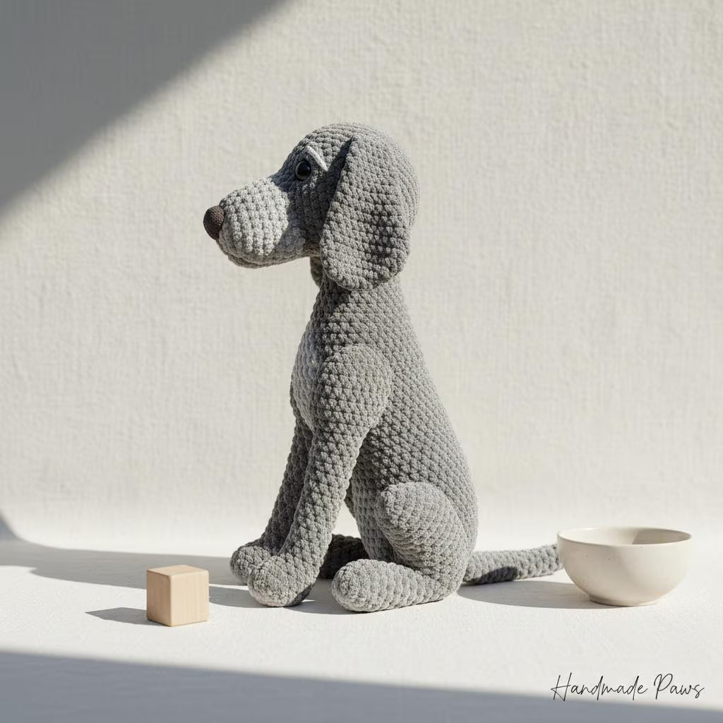 Weimaraner Dog Amigurumi Crochet Pattern, Beginner Friendly (PDF Pattern)