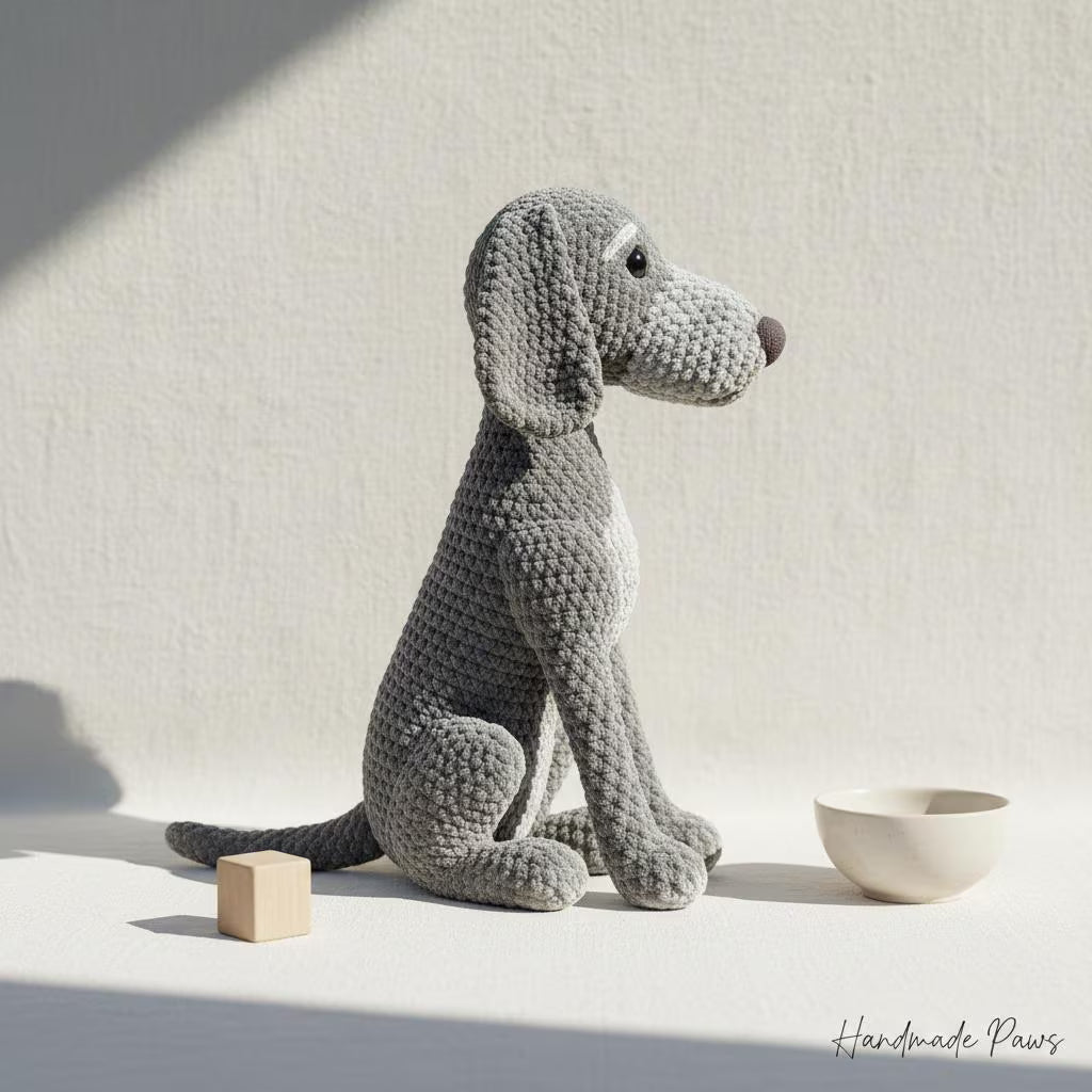 Weimaraner Dog Amigurumi Crochet Pattern, Beginner Friendly (PDF Pattern)