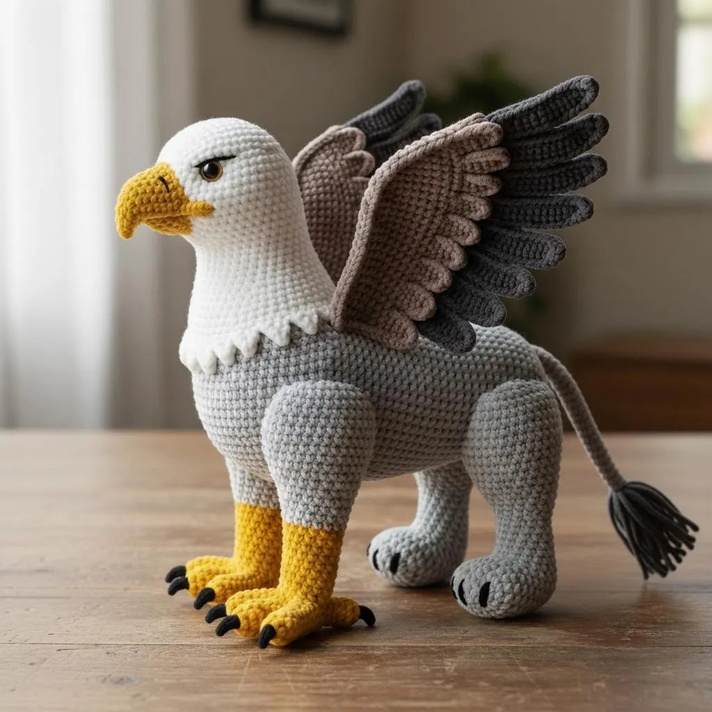 Griffin Amigurumi Crochet Pattern, Mythical Fantasy Animal (PDF Pattern)