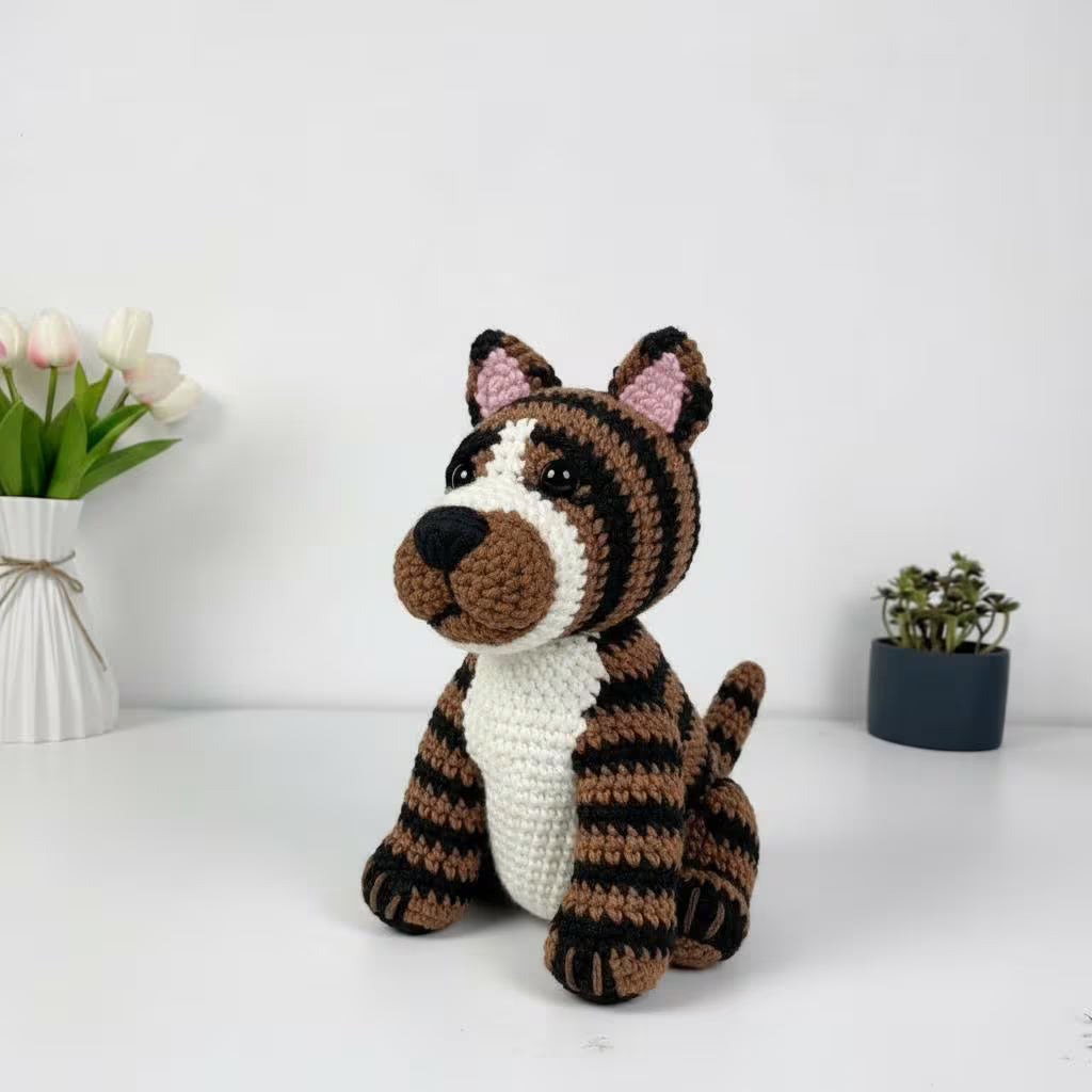 Pitbull Dog Crochet Pattern PDF, Amigurumi Dog Pattern