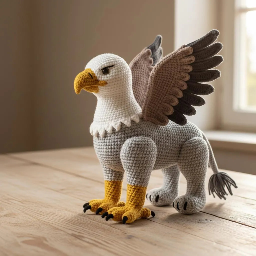 Griffin Amigurumi Crochet Pattern, Mythical Fantasy Animal (PDF Pattern)