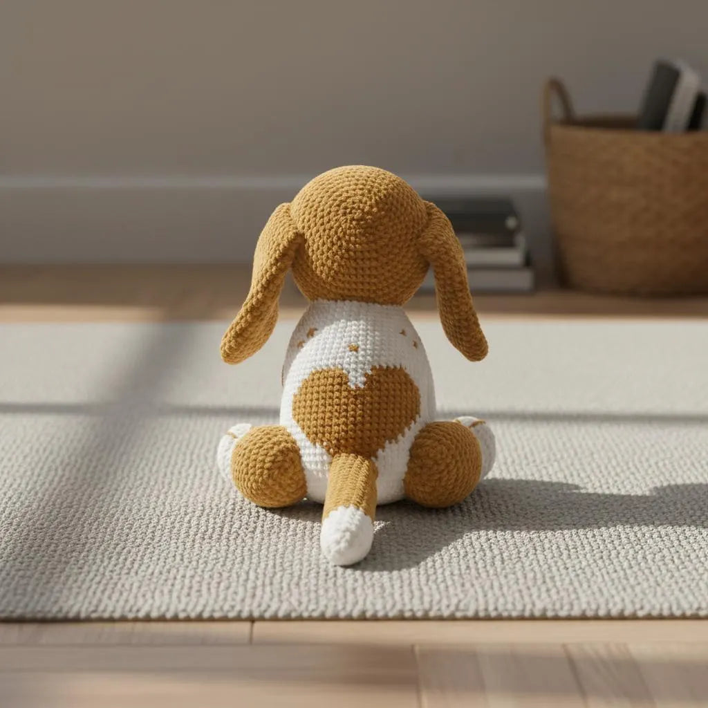 Puppy Amigurumi Crochet Pattern, White & Yellow Dog Toy (PDF Pattern)