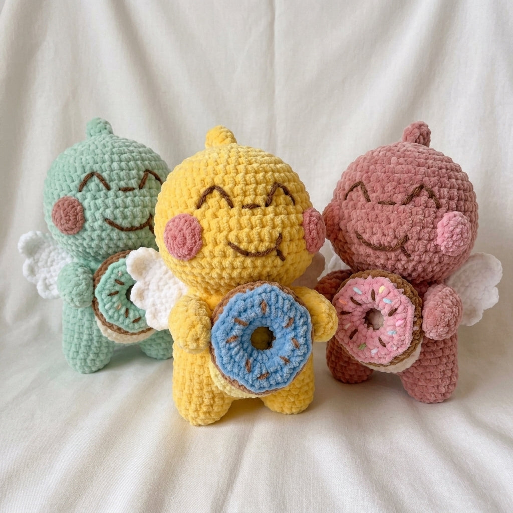 Crochet Angel Pattern, Donut Buddy PDF, Kawaii Plush Crochet, Handmade Gift Pattern
