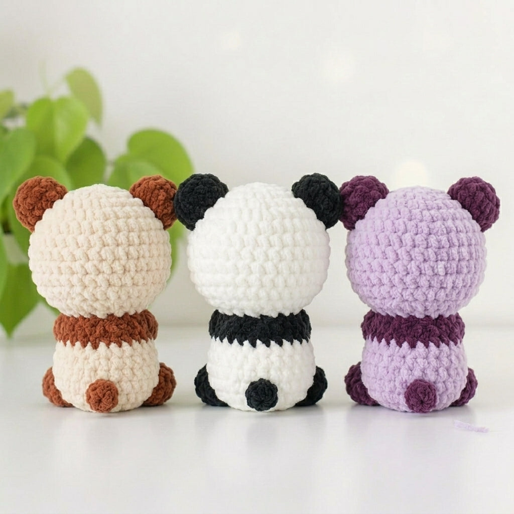 Mini Panda with Bamboo Amigurumi Pattern