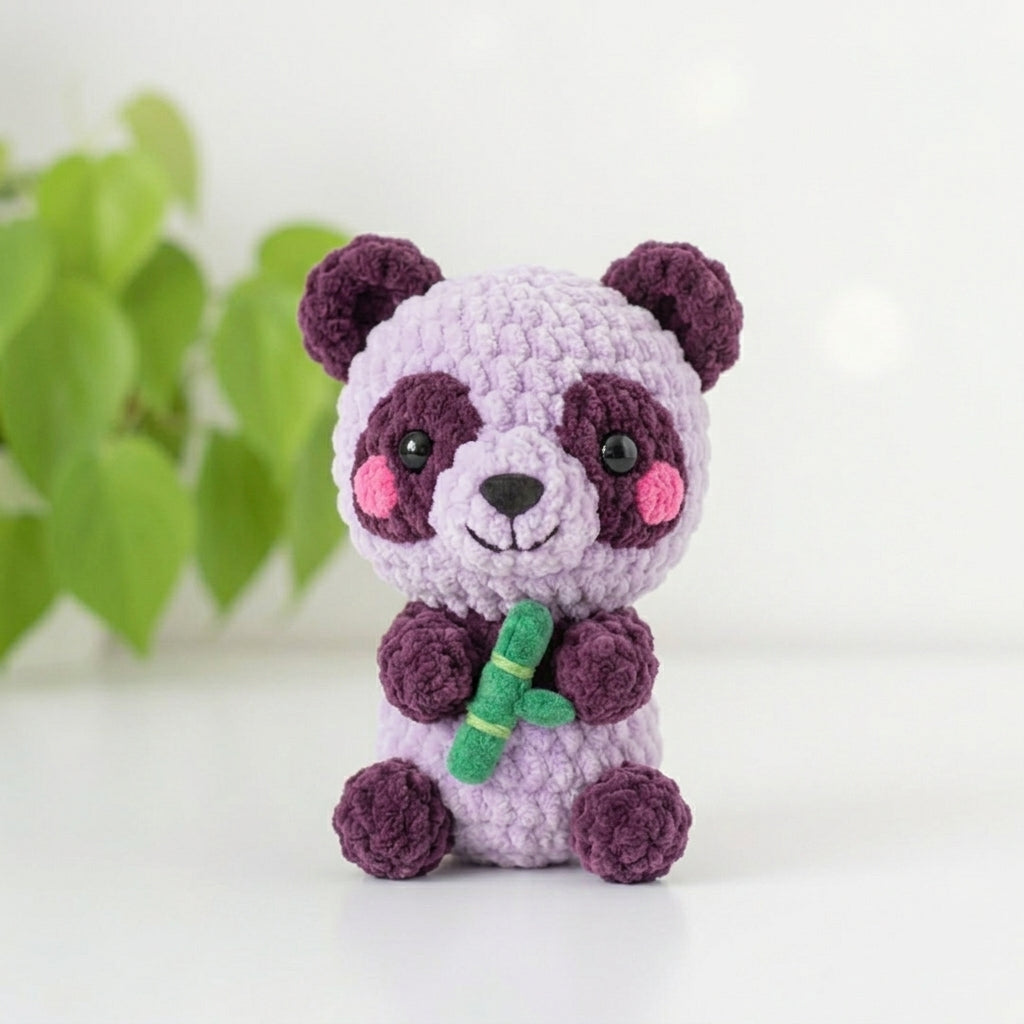 Mini Panda with Bamboo Amigurumi Pattern