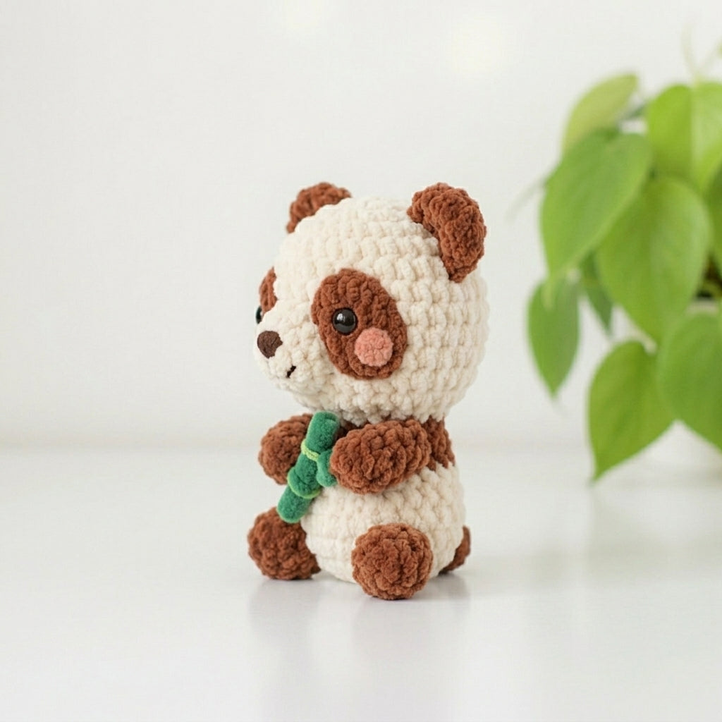 Mini Panda with Bamboo Amigurumi Pattern