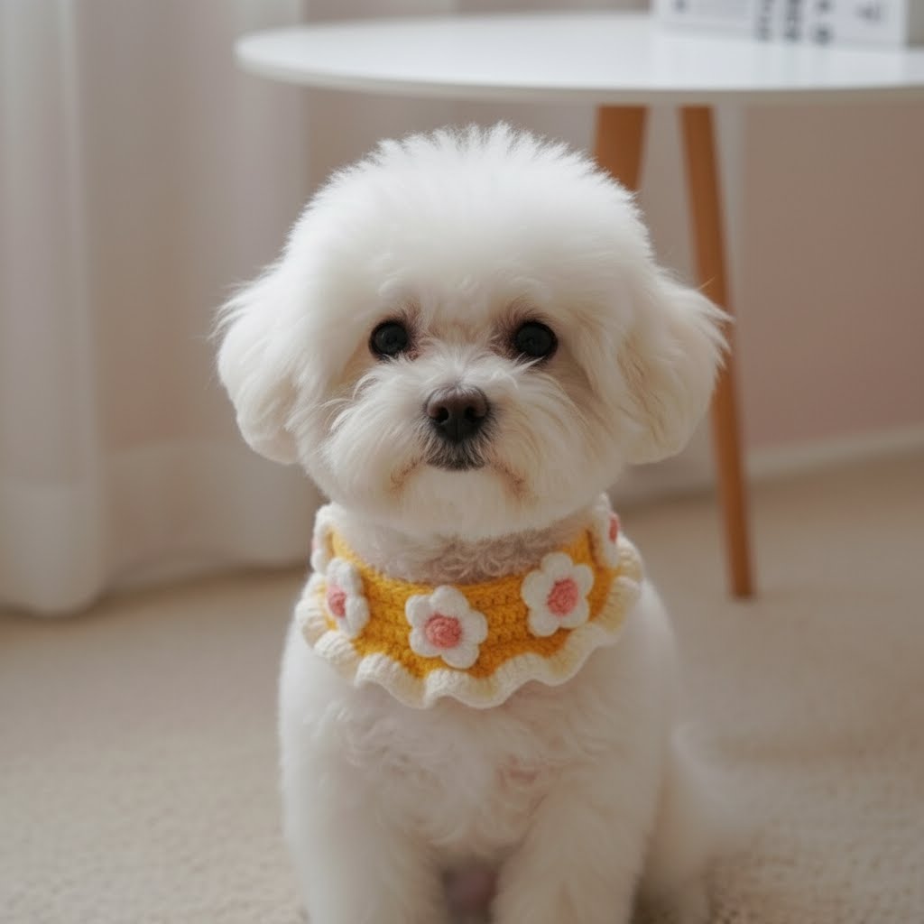 Dog Collar Crochet Pattern, Daisy Flower Pet Collar PDF Tutorial, Cute Puppy Accessory Handmade Gift