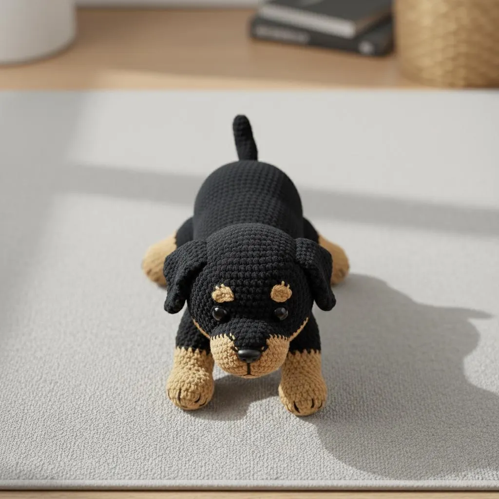 Rottweiler Dog Crochet Pattern, Beginner Friendly Amigurumi (PDF Pattern)