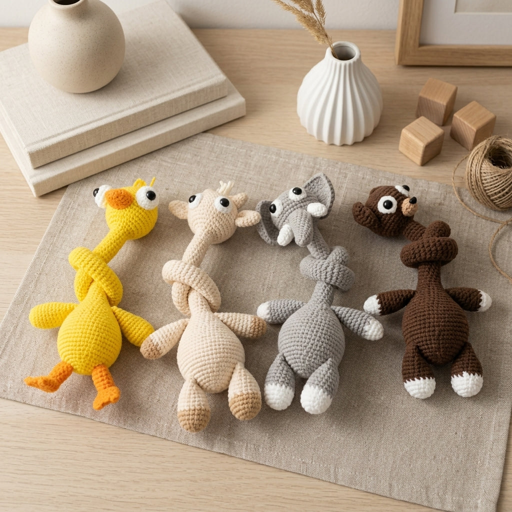 Long Neck Crochet Pattern, Funny Crochet Animal Bundle PDF Pattern, Long Neck Plush Amigurumi