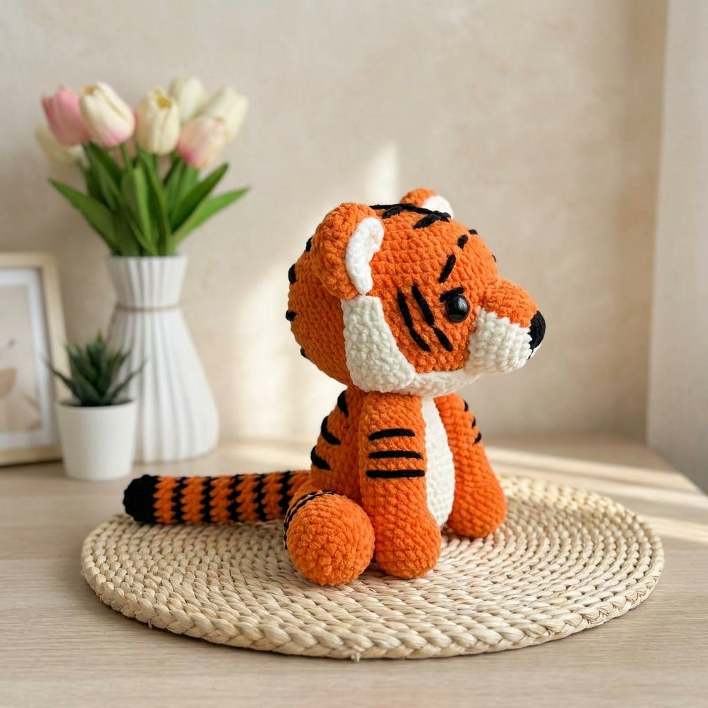 Tiger Crochet Pattern PDF, Tiger Amigurumi Pattern, Cute Jungle Animal Crochet Tutorial