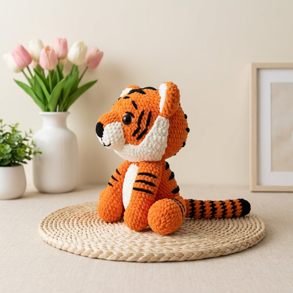 Tiger Crochet Pattern PDF, Tiger Amigurumi Pattern, Cute Jungle Animal Crochet Tutorial