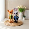 Nick & Judy Crochet Pattern Bundle, Fox and Rabbit Amigurumi PDF, Inspired Animal Crochet Pattern Set
