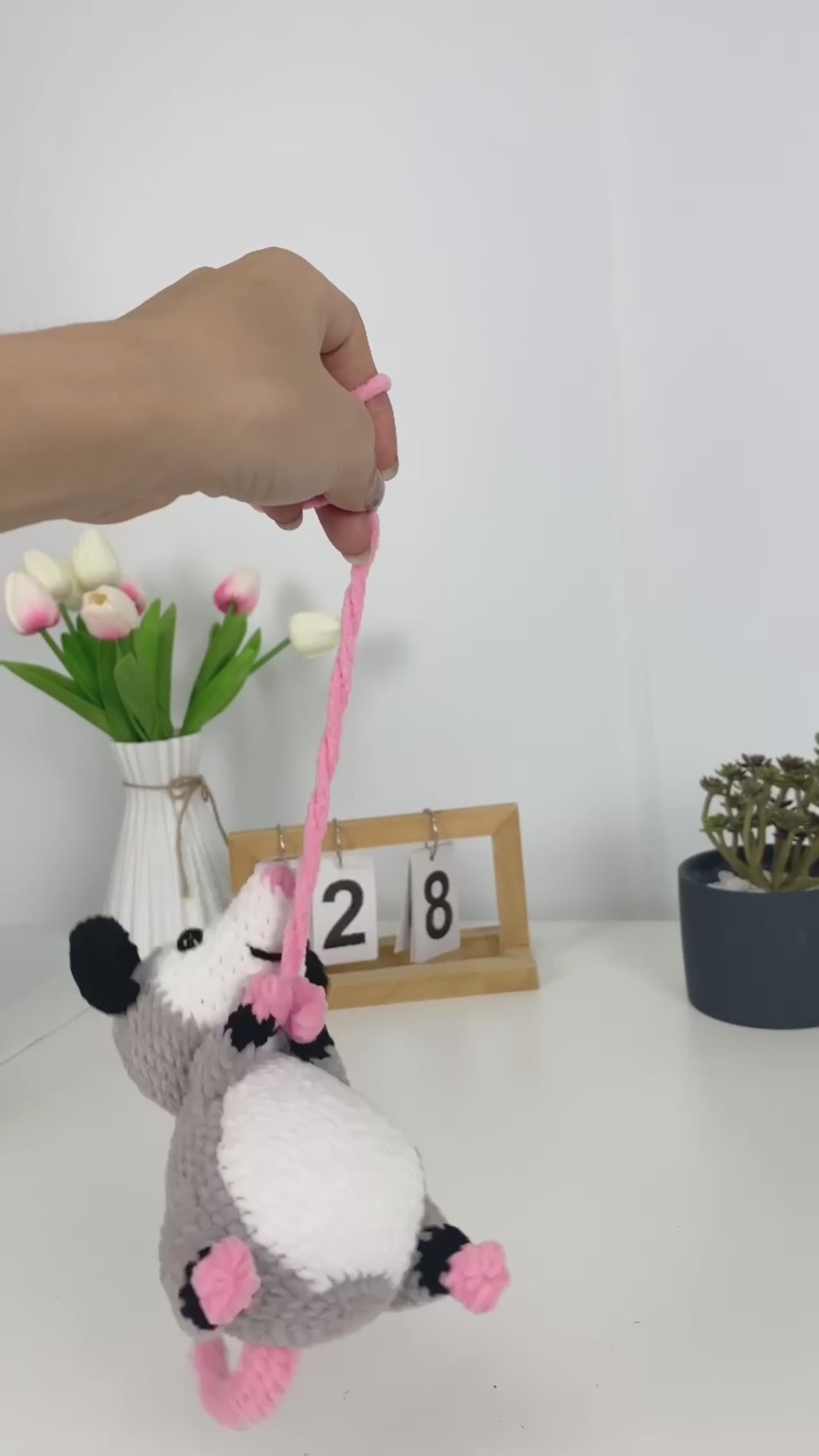 Mouse Car Charm Crochet Pattern, Hanging Amigurumi (PDF Pattern)