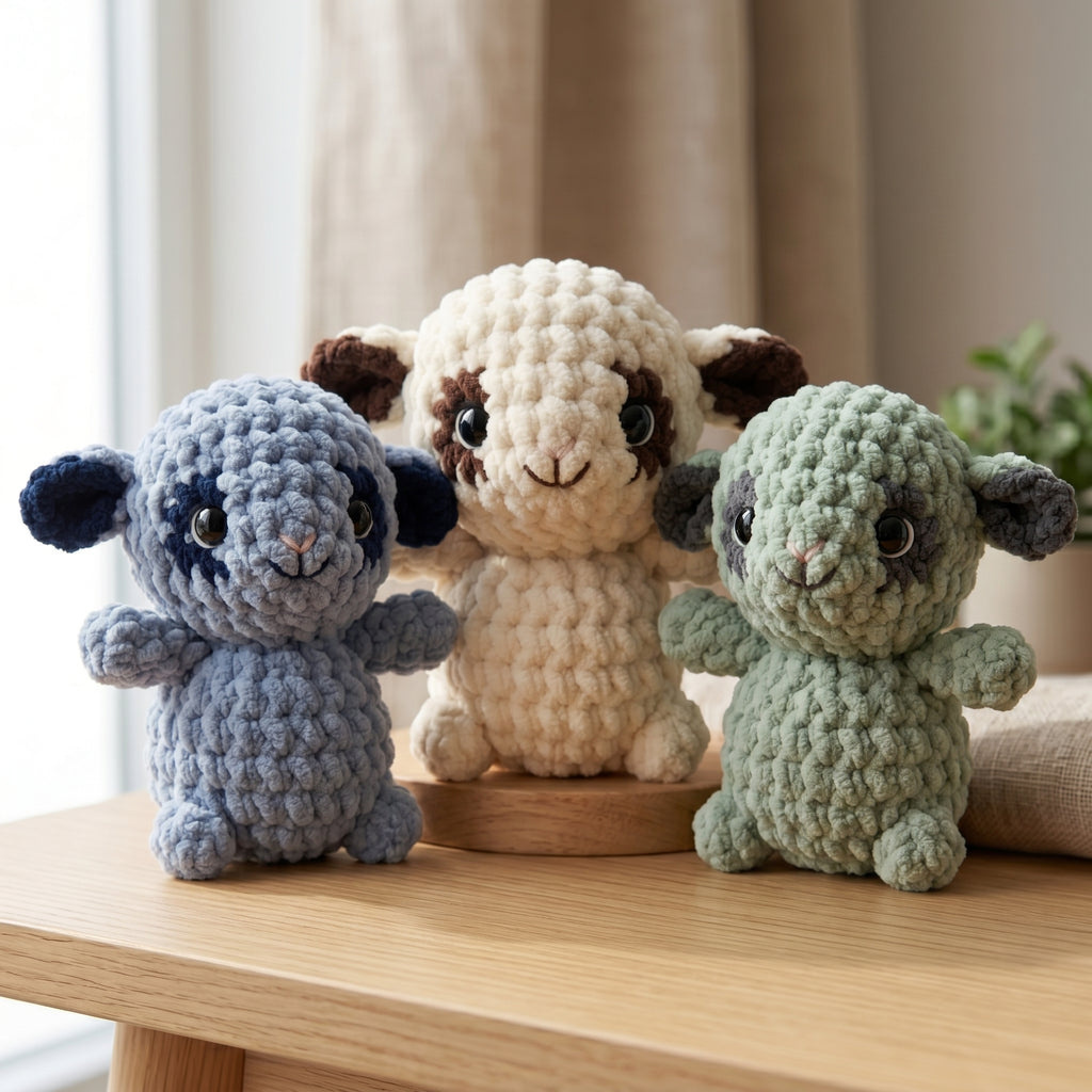 Lamb Crochet Pattern PDF, Cute Sheep Amigurumi Tutorial, Plush Farm Animal
