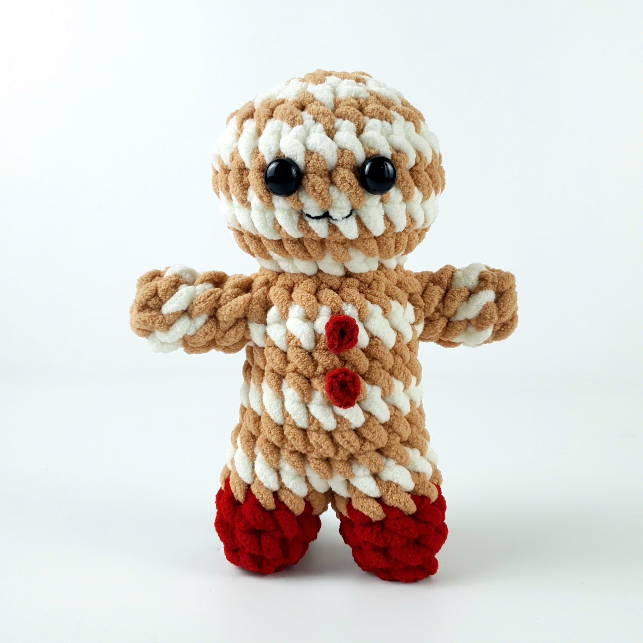 Gingerbread Man Crochet Pattern PDF, Christmas Amigurumi Tutorial, Easy Plush Gingerbread Doll Pattern