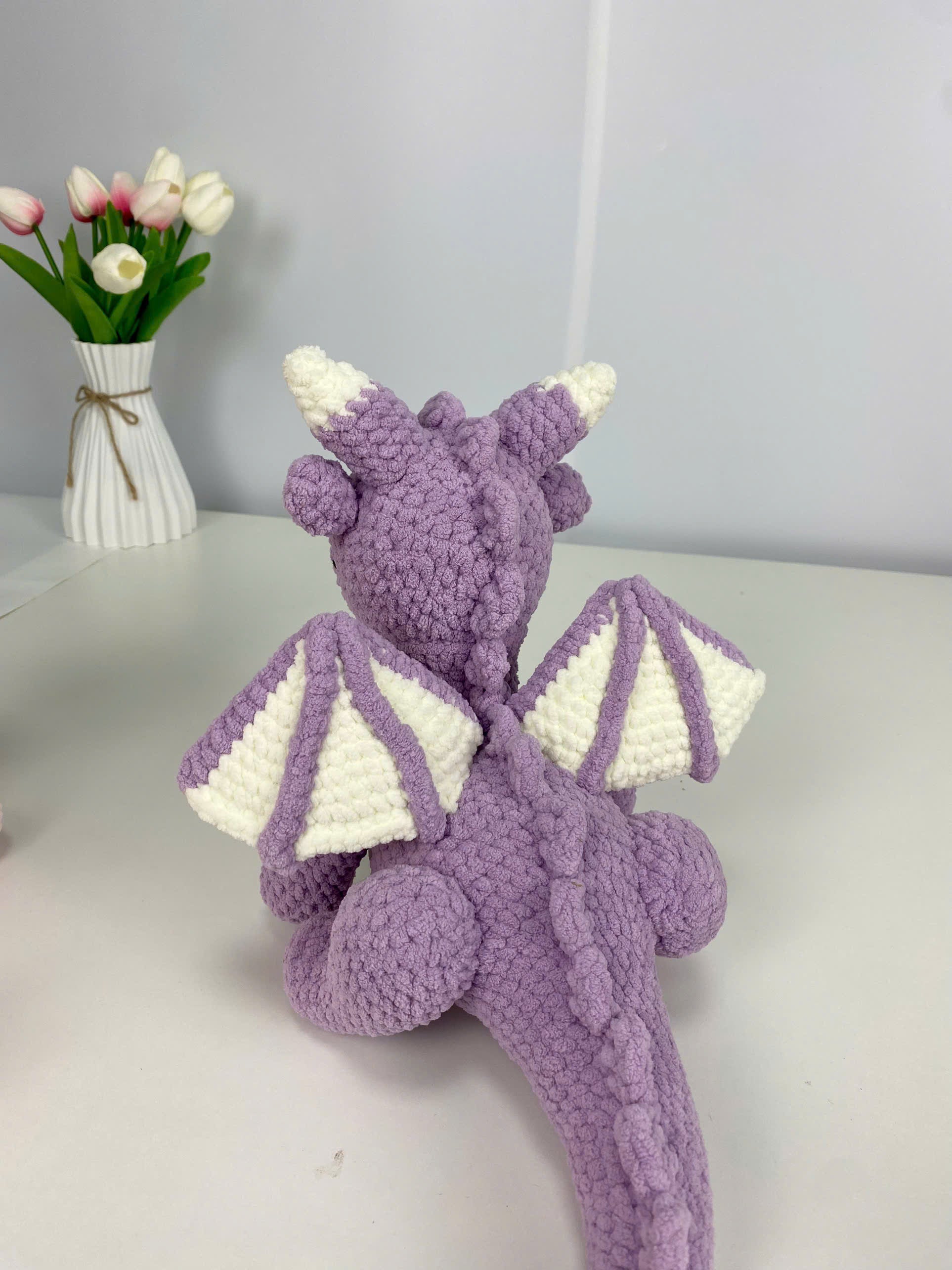Purple Dragon Crochet Pattern: Amigurumi Plush Toy (PDF Digital Download)