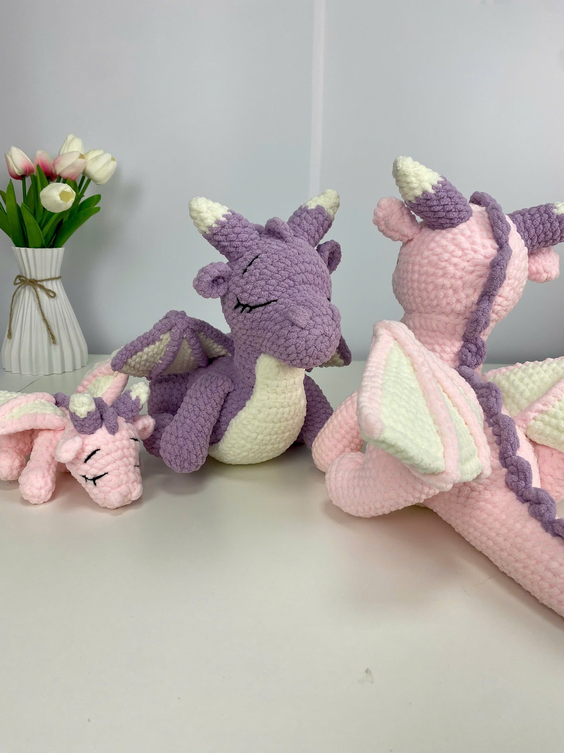 Dragon Family Crochet Pattern PDF Bundle: Amigurumi Sleeping Dragon Set (Digital Download)