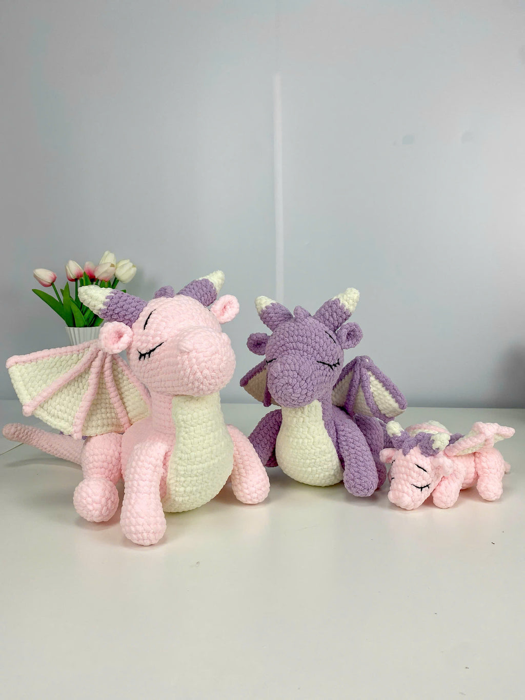 Dragon Family Crochet Pattern PDF Bundle: Amigurumi Sleeping Dragon Set (Digital Download)