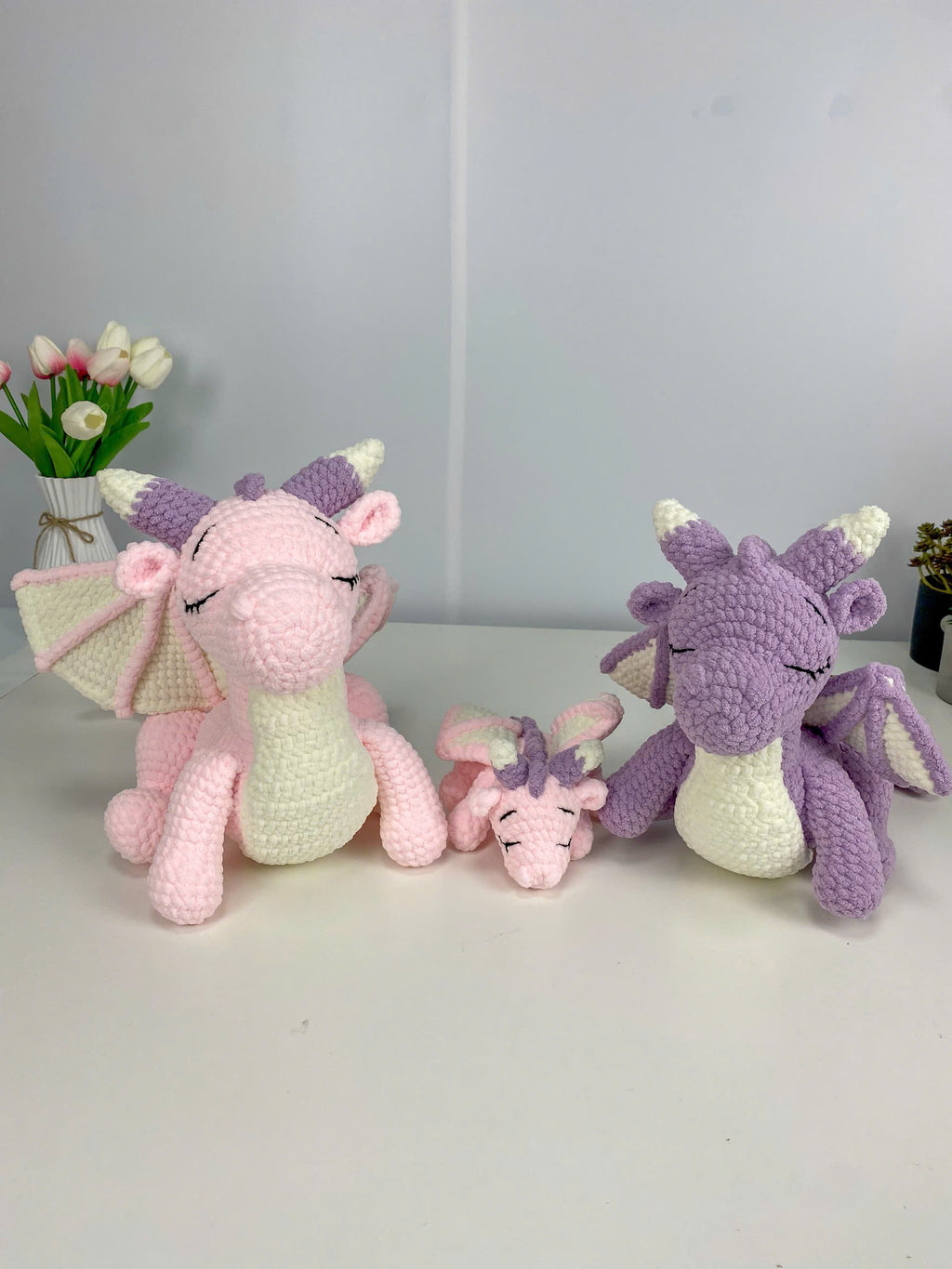 Dragon Family Crochet Pattern PDF Bundle: Amigurumi Sleeping Dragon Set (Digital Download)