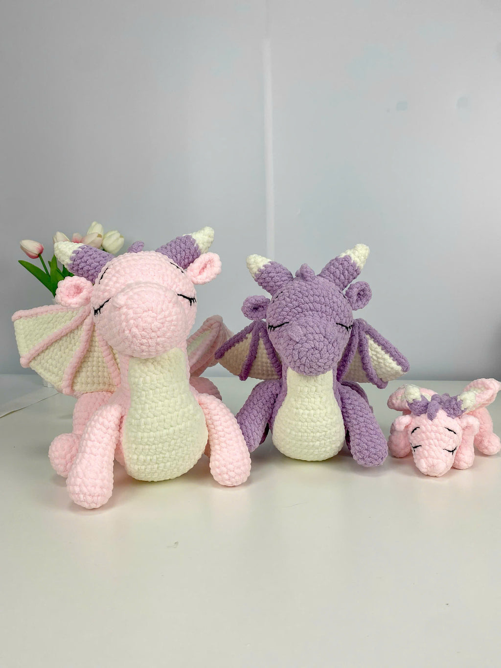Dragon Family Crochet Pattern PDF Bundle: Amigurumi Sleeping Dragon Set (Digital Download)