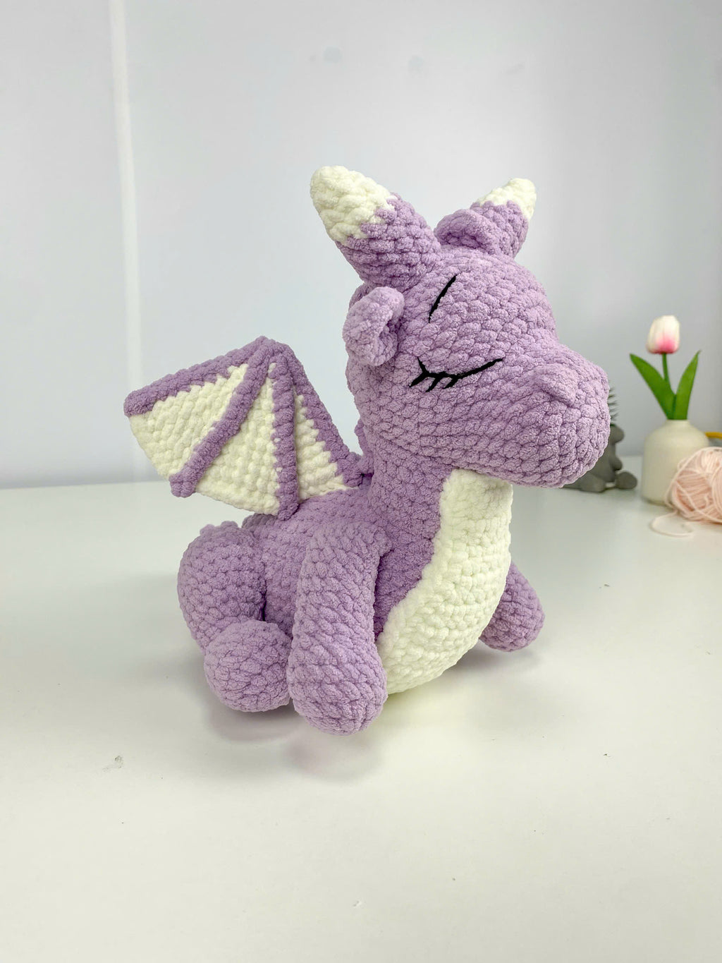 Purple Dragon Crochet Pattern: Amigurumi Plush Toy (PDF Digital Download)