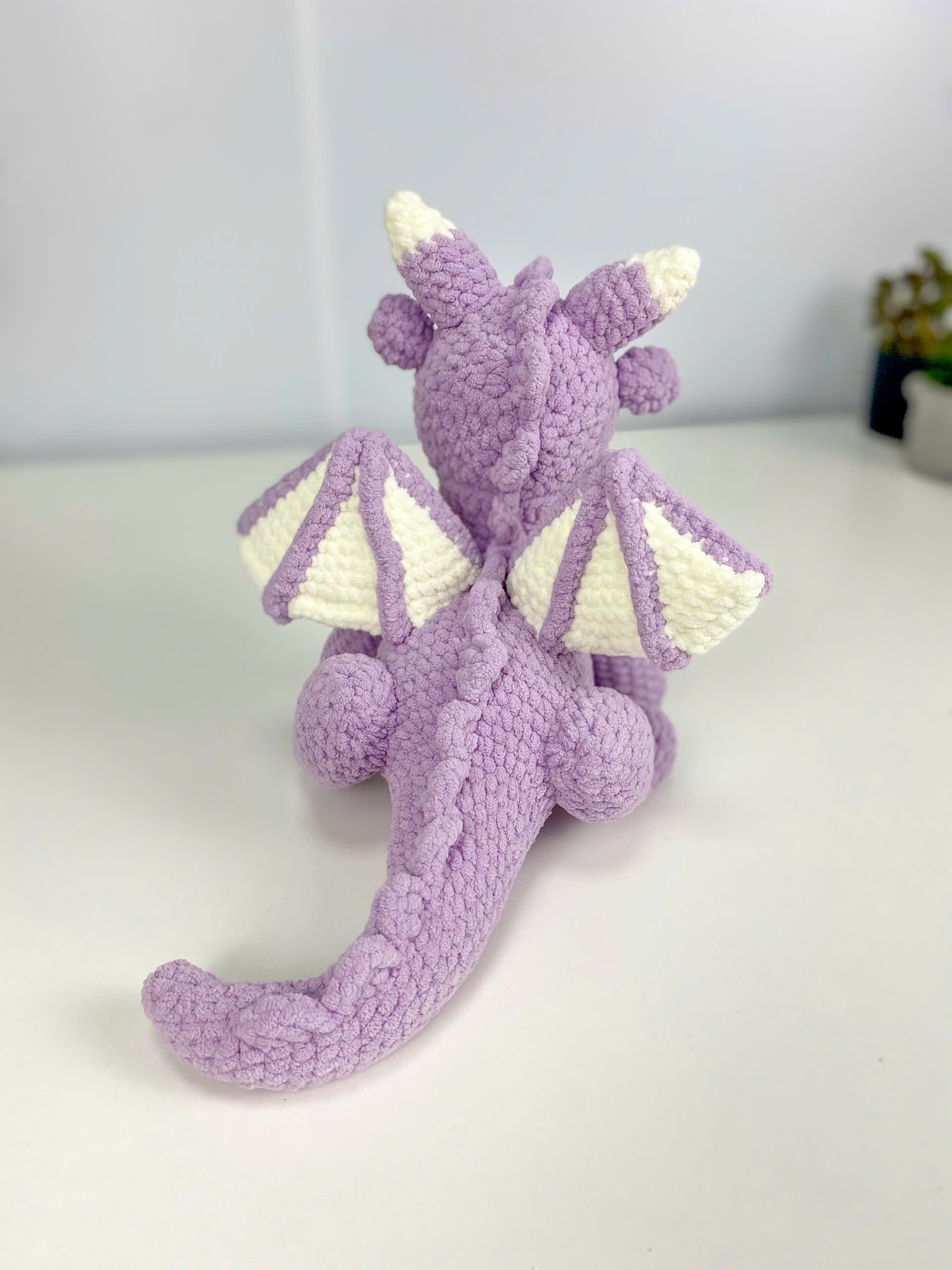 Purple Dragon Crochet Pattern: Amigurumi Plush Toy (PDF Digital Download)
