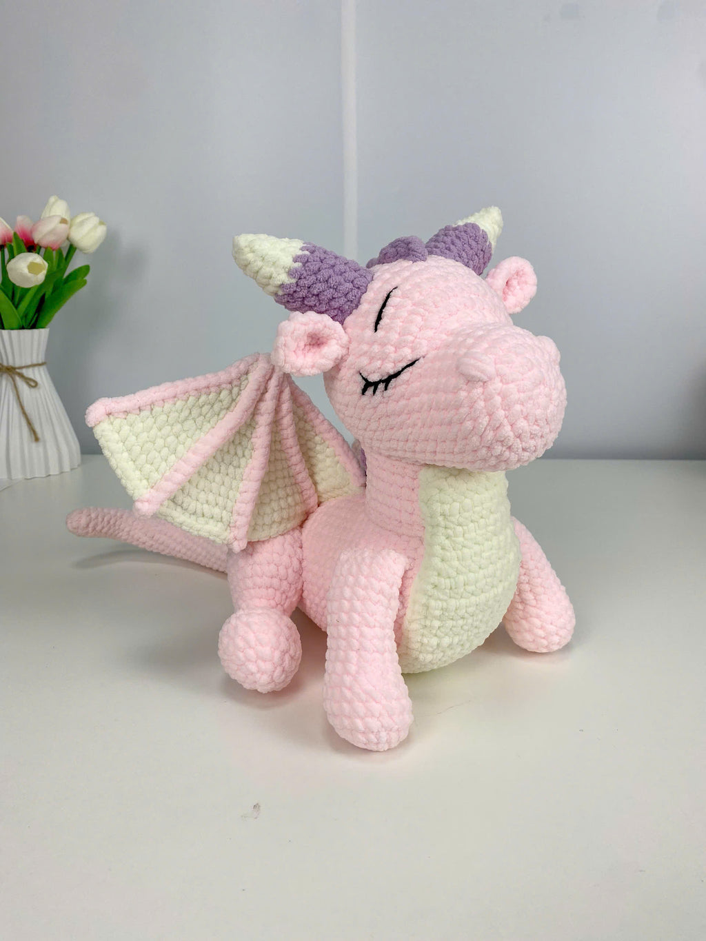 Dragon Crochet Pattern PDF: Amigurumi Sleeping Plush Tutorial (Beginner-Friendly)