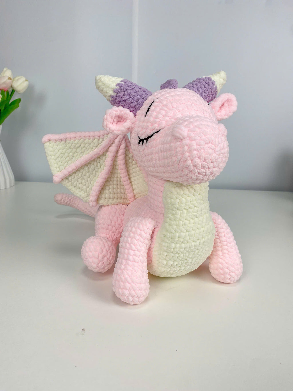 Dragon Crochet Pattern PDF: Amigurumi Sleeping Plush Tutorial (Beginner-Friendly)