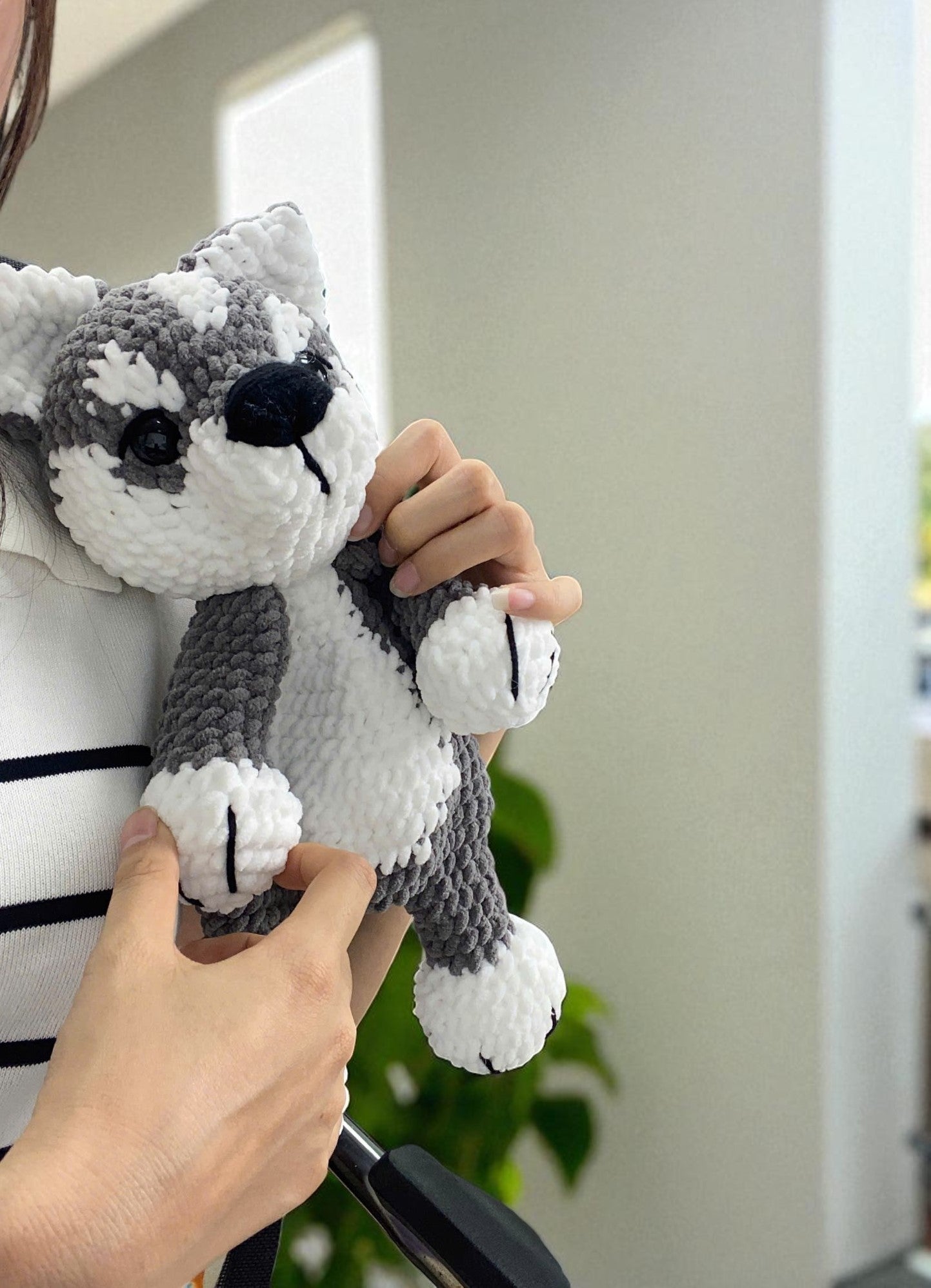 Husky Dog Crochet Pattern: Amigurumi Snuggler Pillow (PDF Digital Download)