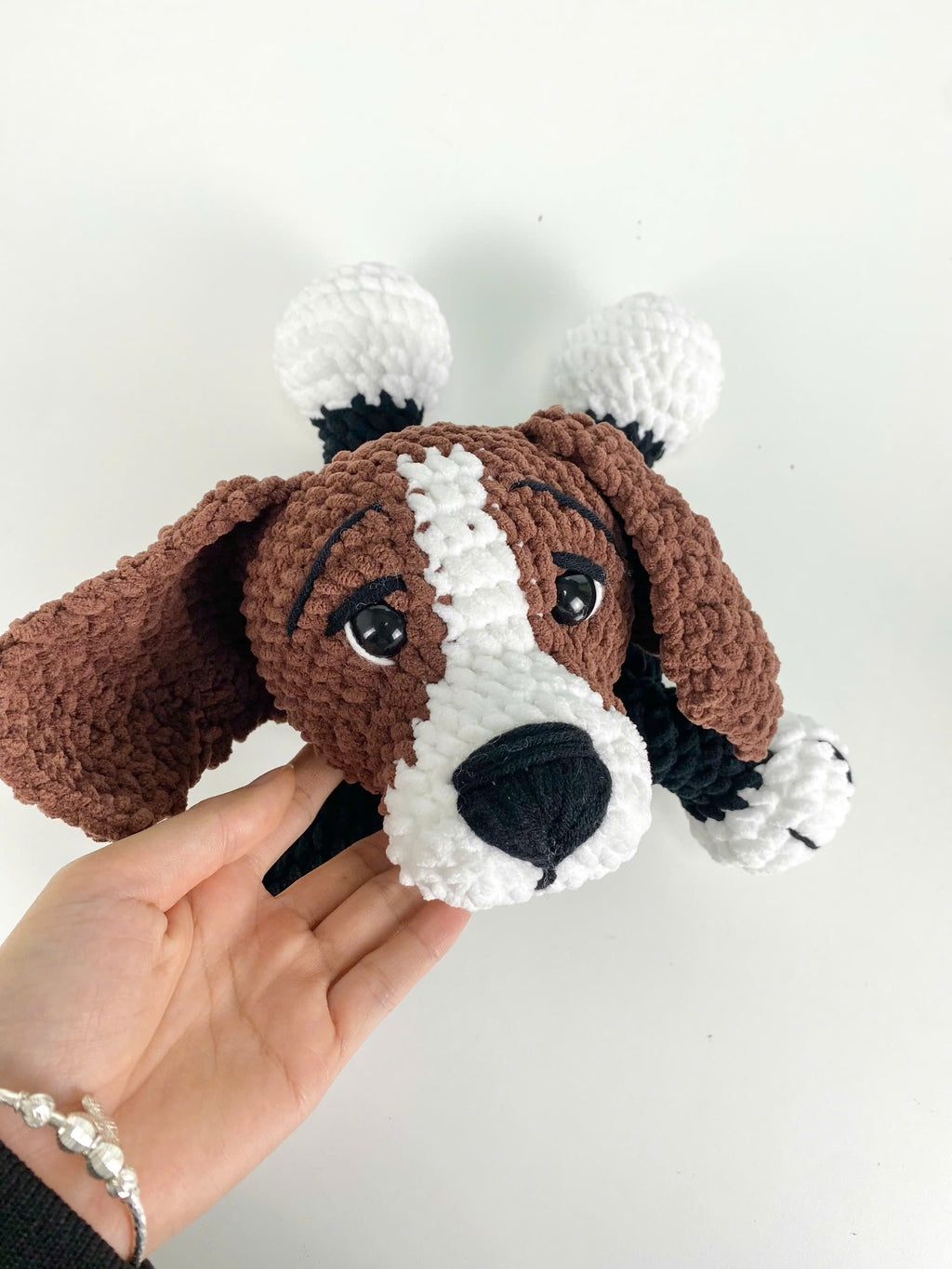 Beagle Dog Crochet Pattern: Amigurumi Snuggler Pillow Toy (PDF Digital File)