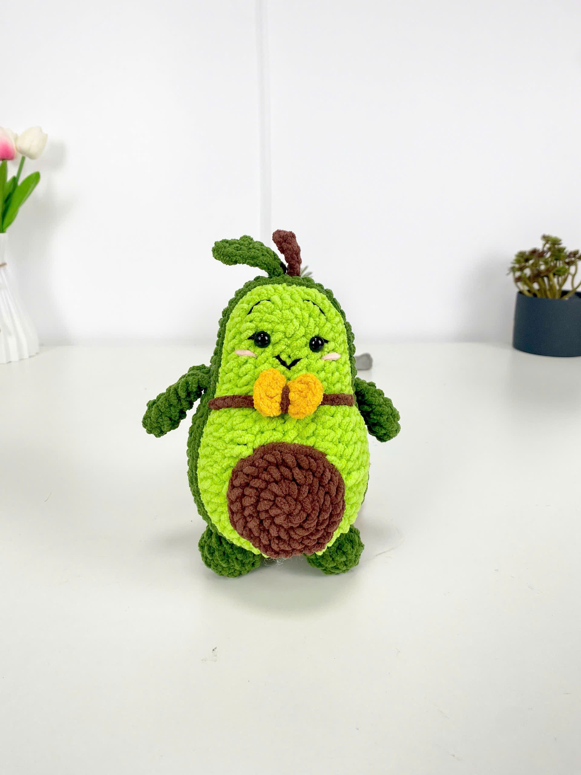 Crochet Avocado Pattern PDF: Kawaii Amigurumi Plush Toy (Digital Pattern File)