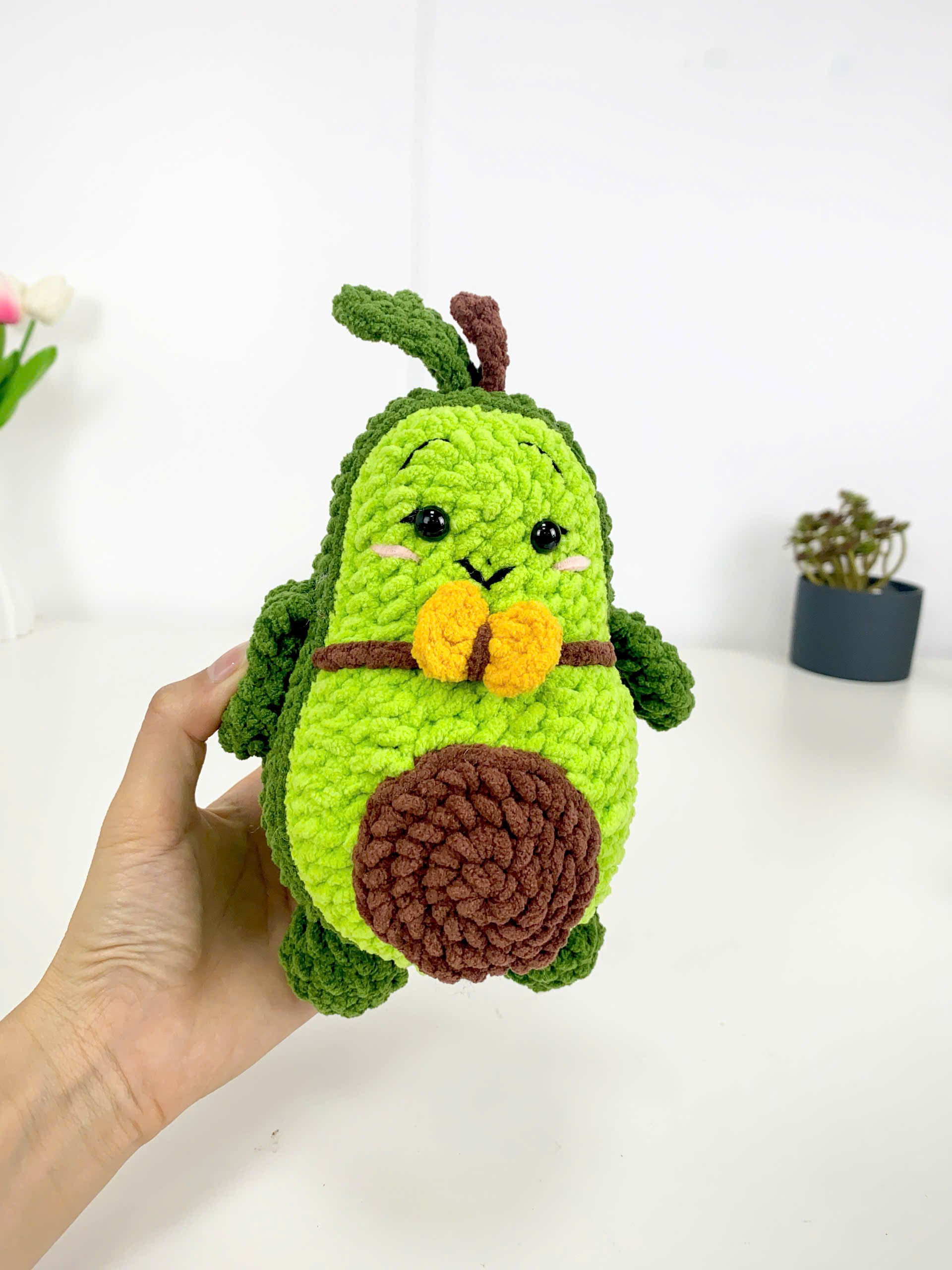 Crochet Avocado Pattern PDF: Kawaii Amigurumi Plush Toy (Digital Pattern File)