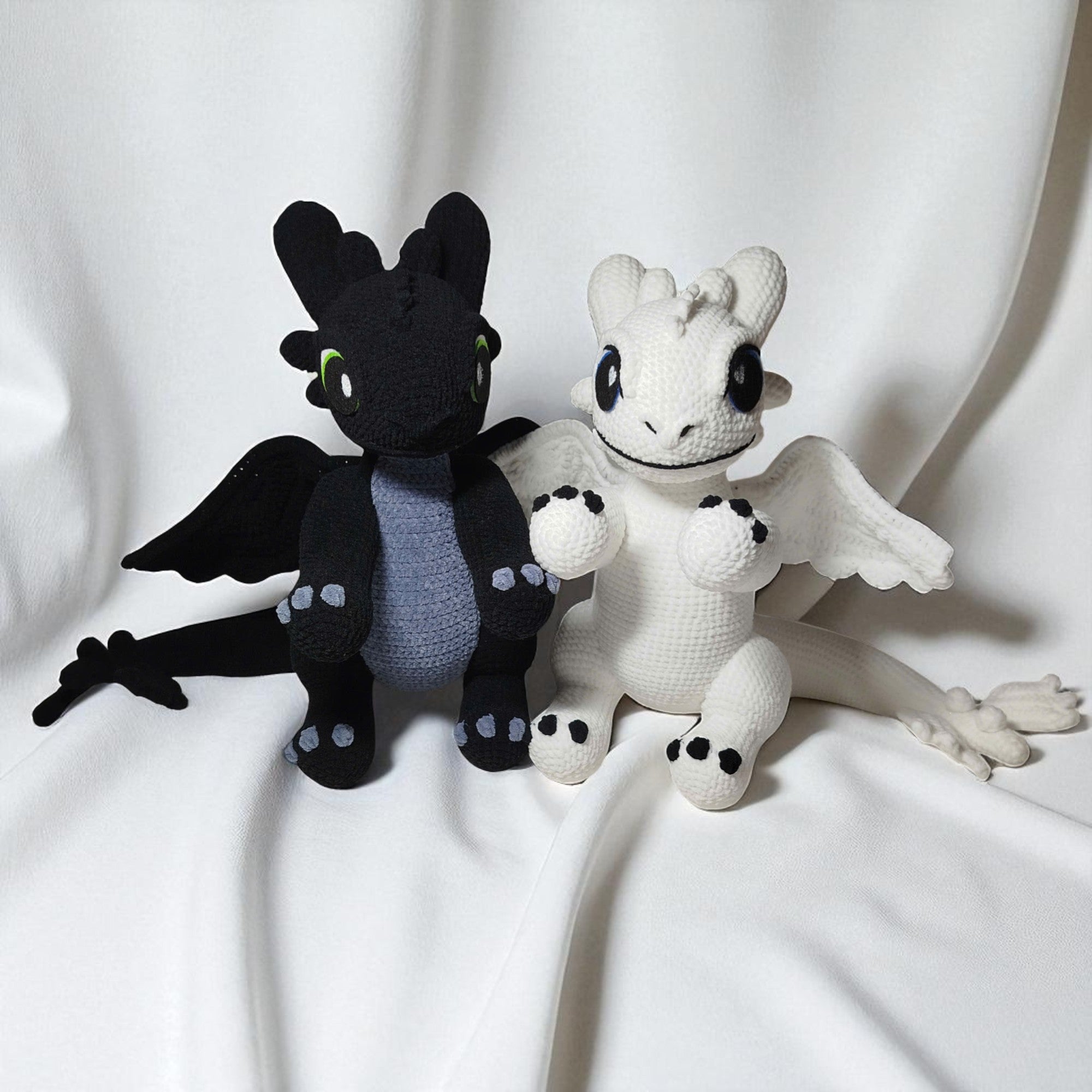 Toothless & Light Fury Crochet Pattern: Dragon Amigurumi Couple (PDF Pattern)
