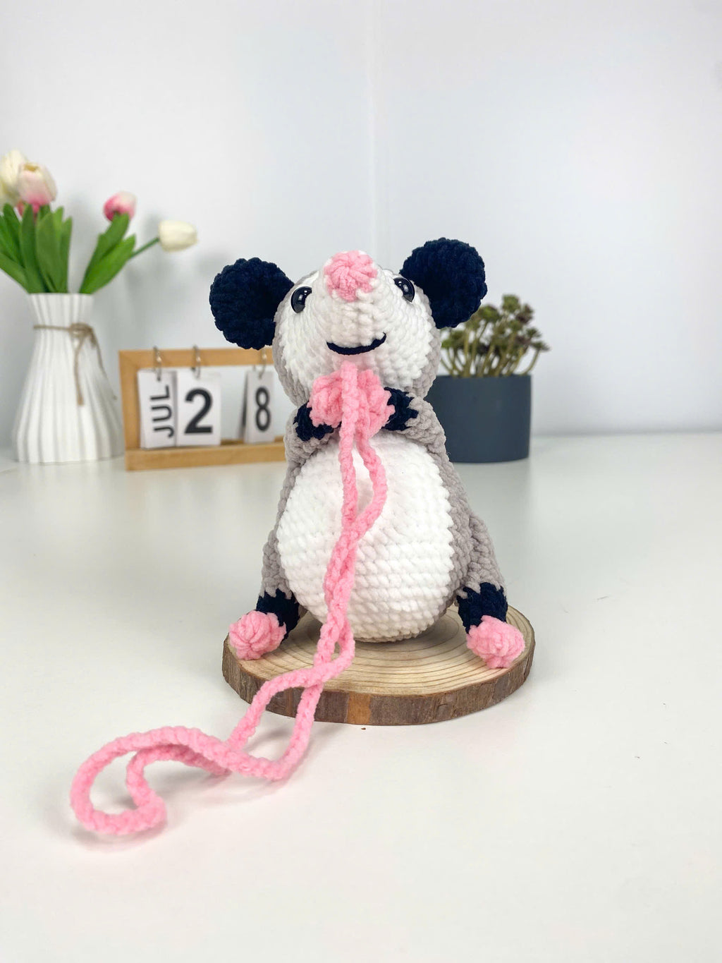 Mouse Car Charm Crochet Pattern, Hanging Amigurumi (PDF Pattern)