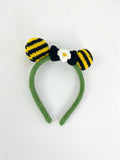 Crochet Bee Ears Headband Pattern with Daisy Bow (PDF Pattern)