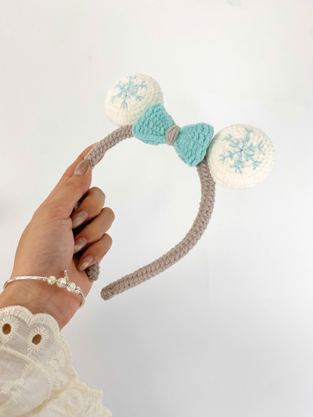 Crochet Snowflake Baby Headband Pattern with Bow (PDF Pattern)