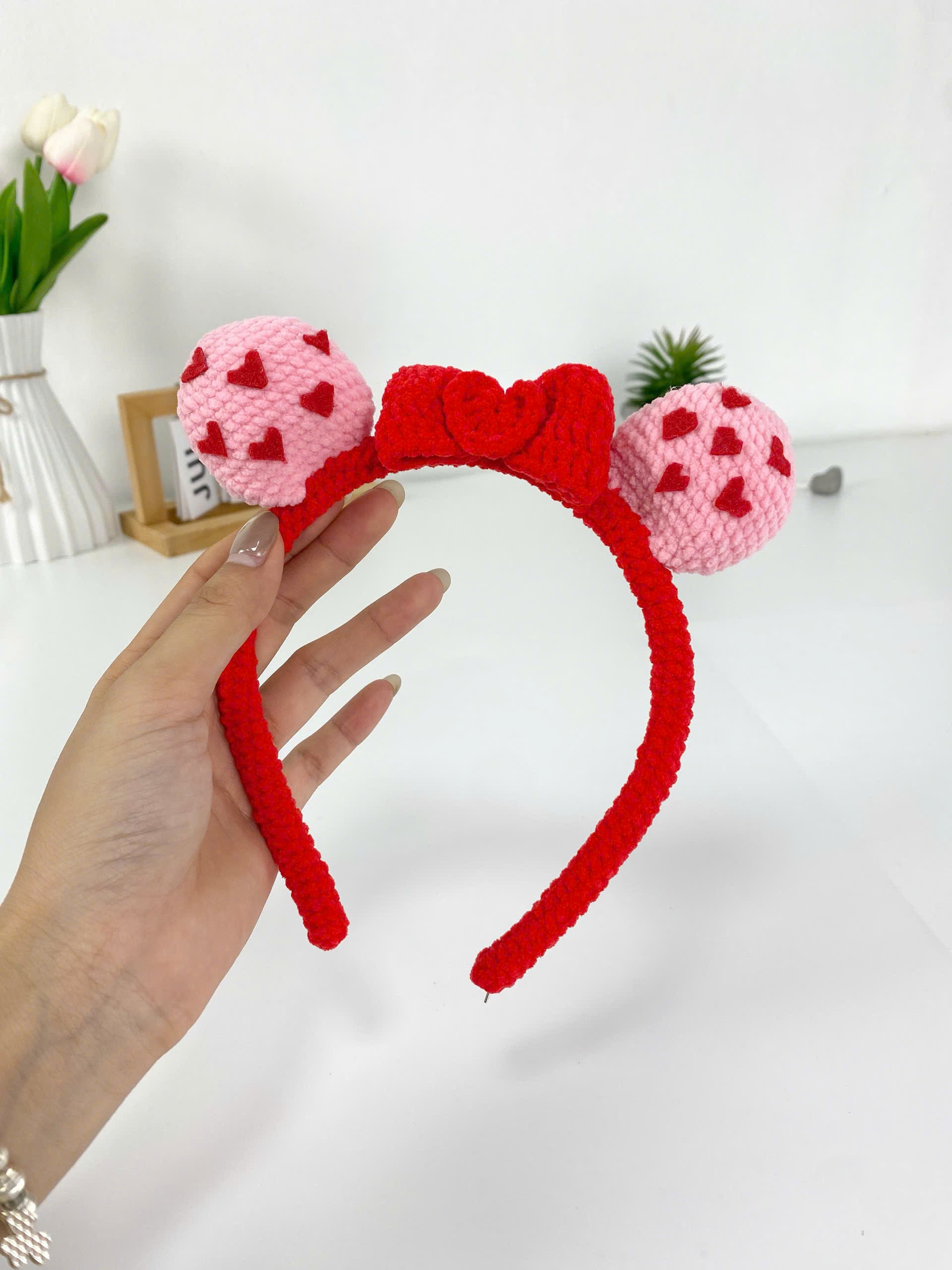 Crochet Valentine Heart Headband Pattern: Amigurumi Hair Accessory (PDF Pattern)