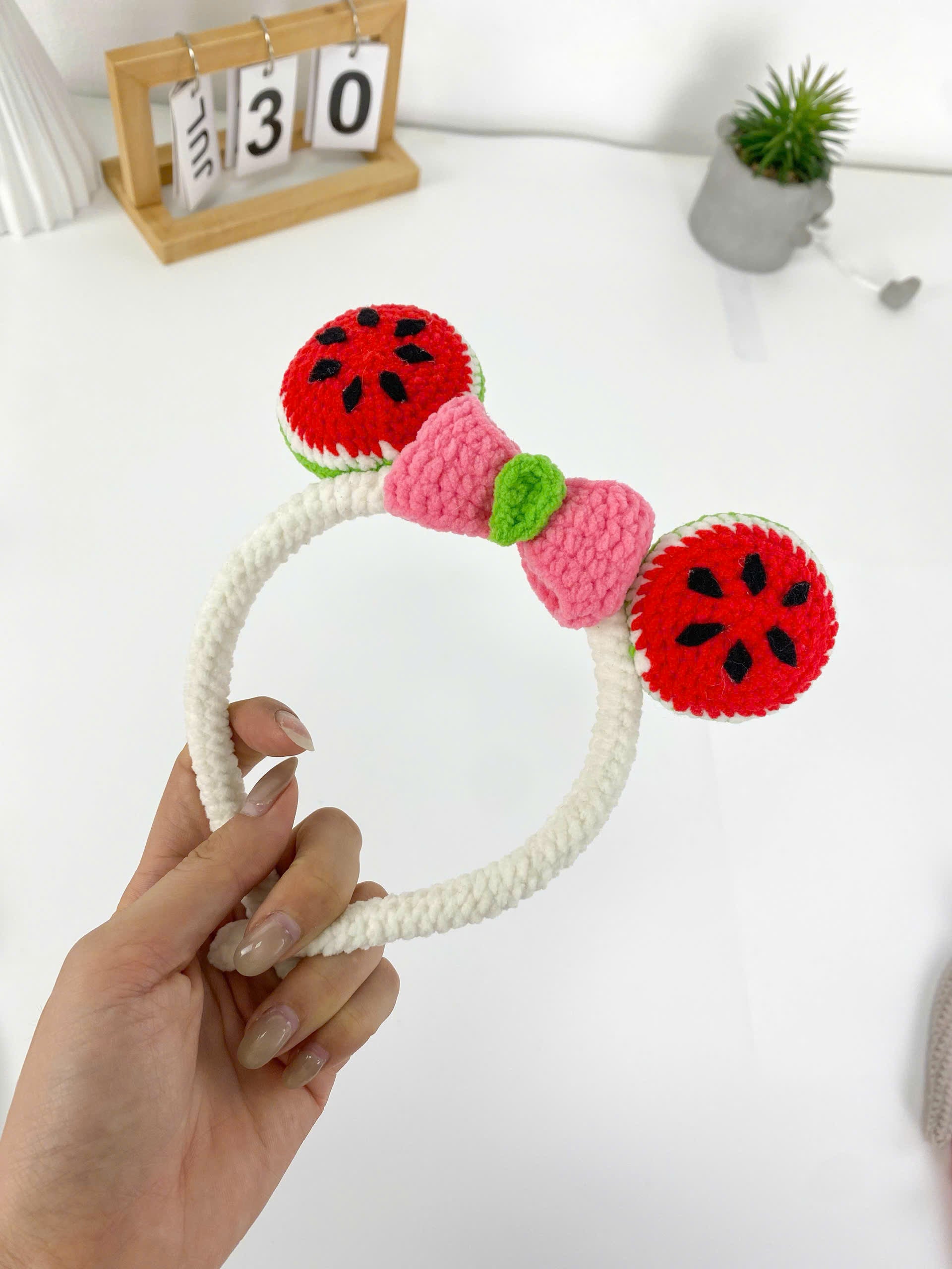 Crochet Watermelon Headband Pattern: Amigurumi Hair Accessory (PDF Pattern)